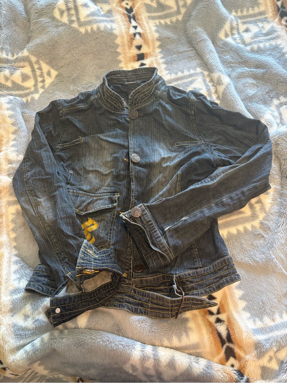 Rocawear Dark Blue Denim Button-Front Jacket